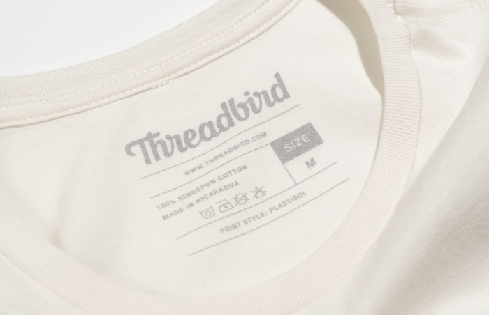 Printed Tags on Natural T-shirt