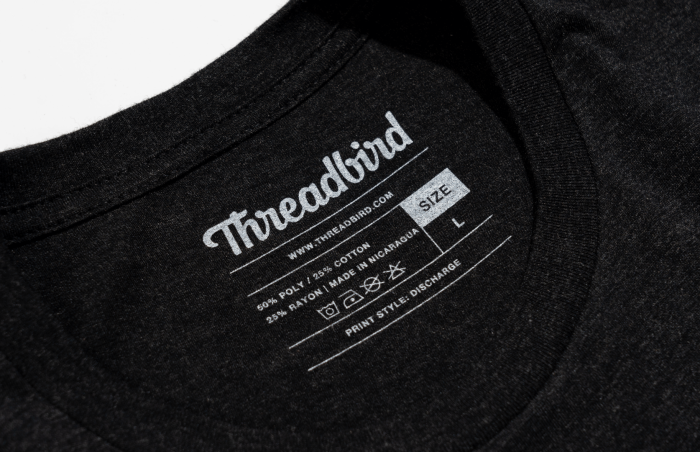 Printed Tags on Black T-shirt