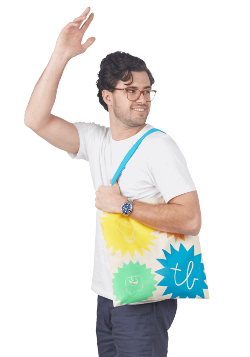 Merchandising Hero with Tote Bag